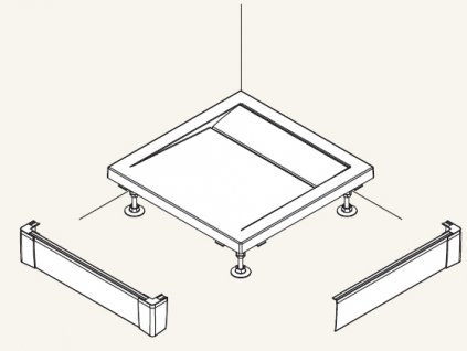 SanSwiss Přední panel L hliníkový pro obdélníkovou vaničku 80×100 cm - bílý,    PWIL08010004