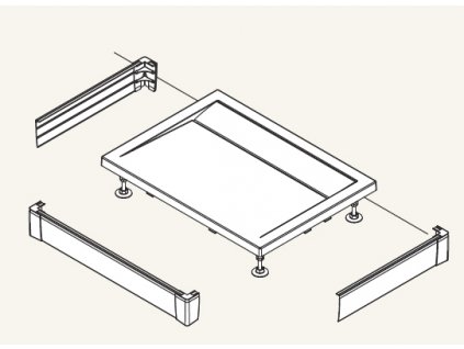 SanSwiss Přední panel U hliníkový pro obdélníkovou vaničku 80×100 cm - bílý,    PWIU801008004