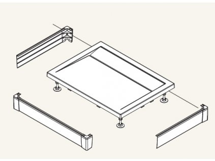 SanSwiss Přední panel U hliníkový pro obdélníkovou vaničku 80×120 cm - bílý,    PWIU801208004