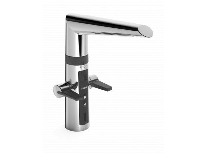 Hansa Fit elektronická páková kuchyňská baterie Hybrid, černá/chrom 65242213