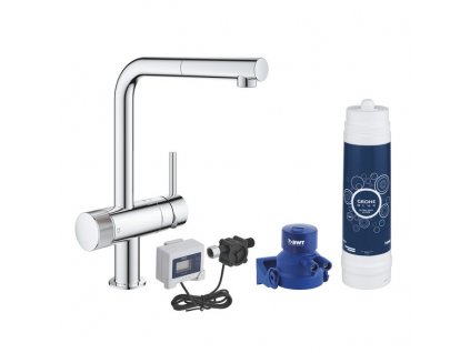 Grohe Blue Pure dřezová baterie Minta s filtrací UltraSafe a výsuvnou koncovkou, chrom 30393000