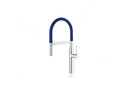 Grohe Essence dřezová baterie s flexibilním ramenem, chrom/modrá 124979