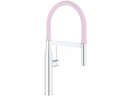 Grohe Essence dřezová baterie s flexibilním ramenem, chrom/růžová 124976