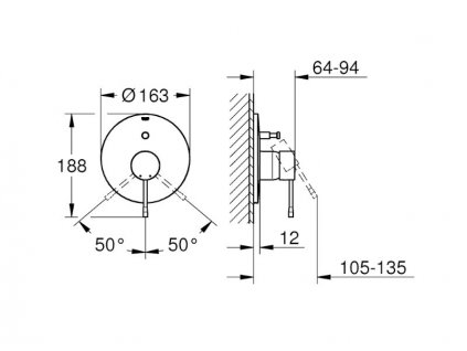 Grohe Essence vanová baterie pod omítku, chrom 19285001