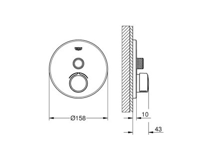 Grohe SmartControl baterie pod omítku s 1 výstupem, chrom 29144000