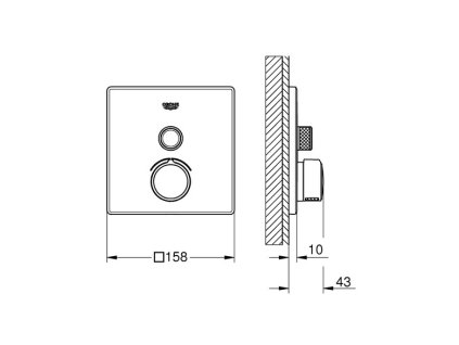 Grohe SmartControl baterie pod omítku s 1 výstupem, chrom 29147000