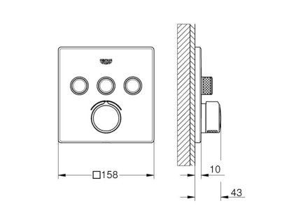 Grohe SmartControl baterie pod omítku s 3 výstupy, chrom 29149000