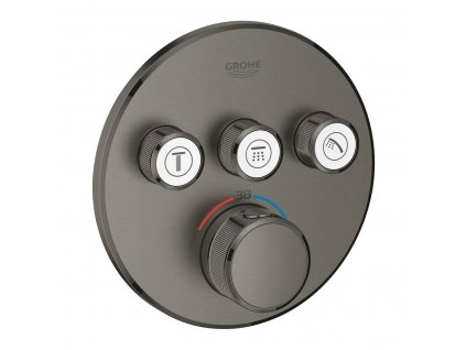 Grohe Grohtherm SmartControl termostatická sprchová podomítková baterie, 3 ventily, kartáčovaný Hard Graphite 29121AL0 7
