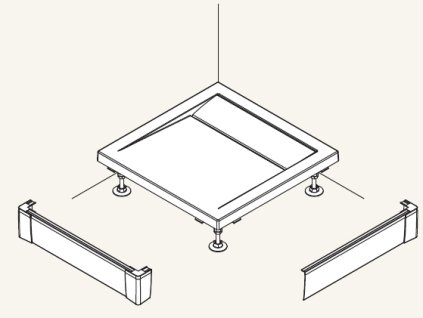 SanSwiss PWIL 080 120 04 Přední panel L hliníkový pro obdélníkovou vaničku 80×120 cm - bílý