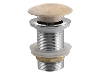 Sapho BLOK umyvadlová výpust 5/4“, click-clack, zátka leštěný béžový travertin 2401-901