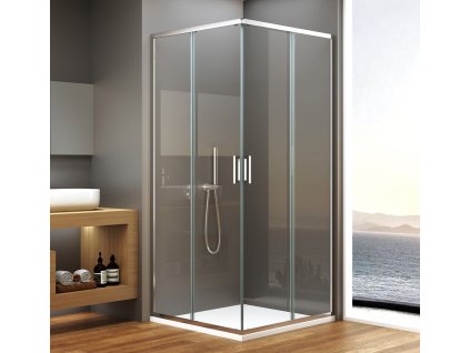 Sapho BORG čtvercová sprchová zástěna 900x900x1950 mm, čiré sklo 751.190.1