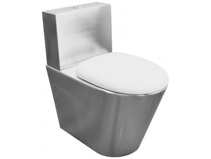 Nofer WC kombi mísa s nádržkou včetně splachovacího mechanismu a WC sedátka 370x680x620 mm, nerez mat 13016.S