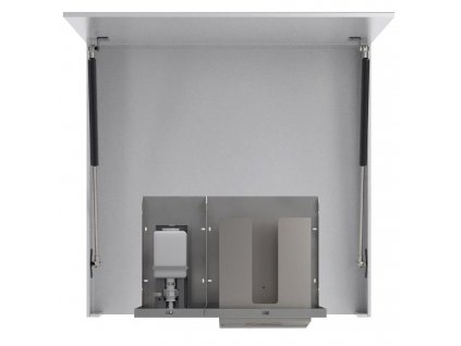 Nofer ESSENTIA zrcadlová skříňka 800 mm s automatickým dávkovačem mýdla a zásobníkem na papírové ručníky MUM000124
