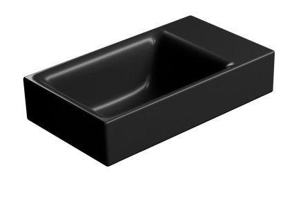 GSI NUBES keramické umývátko 40x23cm, broušená spodní hrana, bez otvoru, pravé/levé, černá mat 96369026