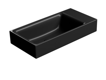 GSI NUBES keramické umývátko 50x25cm, broušená spodní hrana, bez otvoru, pravé/levé, černá mat 96379026