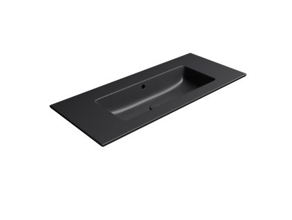 Sapho PURA keramické umyvadlo Slim 102x46cm, bez otvoru, černá mat 8886026