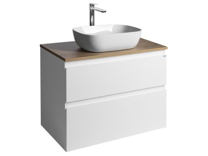 Aqualine ALTAIR skříňka s deskou 78,5 cm, bílá/dub emporio AI280-02