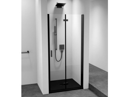 Polysan ZOOM BLACK sprchové dveře do niky 700mm, čiré sklo, pravé ZL4715BR-01