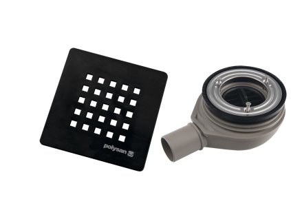 Polysan TRENECA vaničkový sifon, průměr 90mm, DN40, krytka černá mat 84999.21