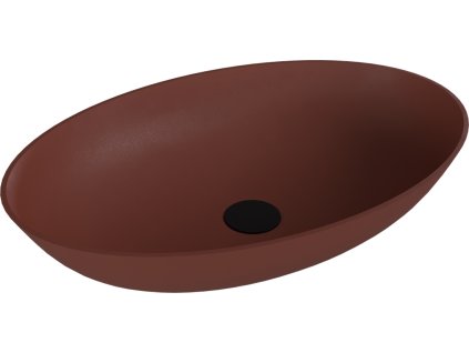 Polysan BANERA OVAL umyvadlo na desku, litý mramor, 60x40cm, hnědá mat 14397.71