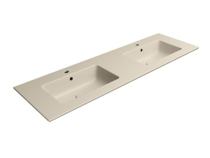 Sapho PURA keramické dvojumyvadlo Slim 142x46cm, creta mat 8889108