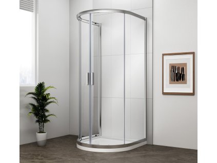 Polysan EASY půlkruhová sprchová zástěna 900x900mm, čiré sklo EL4615
