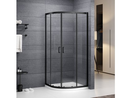 Roth PROJECT ALBIS BLACK Sprchový kout čtvrtkruhový 90x90 cm N0787