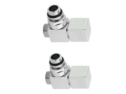 Sapho CUBE připojovací sada ventilů ruční rohová, broušený nerez CP4510