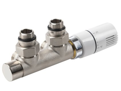 Aqualine TOP 50 připojovací sada termostatická pro středové připojení 50mm,pravé,nikl/bílá CP9710