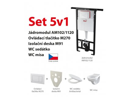 Alcadrain Set 5v1 AM102/1120, WC ALCA  modul AM102/1120, izolace M91, sedátko A60, tlačítko M1710,WC ALCA