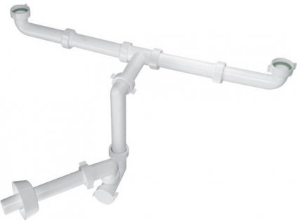BAZOOKA SPACE umyvadlový sifon pro dvojumyvadlo, 1'1/4, odpad 32 mm, bílá