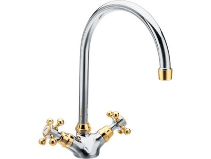 REITANO ANTEA stojánková dřezová baterie, výška 275mm, chrom/zlato 3092
