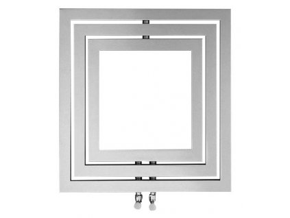 Otopné těleso / radiátor / topný žebřík: SAPHO MONOPOLI otopné těleso 600 x 600mm, 312 W, stříbrná structural (L-606S) PO606SS od značky Sapho. Série: Poli. Šířka: 600 mm. Výška: 600 mm. Výkon: 312 W. Barva: Stříbrná. Materiál: Ocel. Možnost vytápění: Kombinované vytápění. Doporučená topná tyč o výkonu: 300 W. Doporučené umístění: Koupelna. Rozměry (šxv): 600 x 600 mm. Rozteč připojení 50 mm: Symetrické (na střed). Rozteč připojení přesně: 50 mm. Styl: Designový a moderní. Tvar: Designový, Rámový. Připojení: Středové připojení.