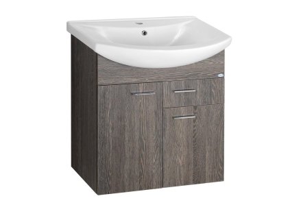 Aqualine ZOJA umyvadlová skříňka 61,5x74x32cm, 2x dvířka, 1x zásuvka, mali wenge 51066