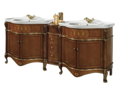 Sapho GIGLIO 210-S skříňka s dvojumyvadlem, š. 210cm, noce/oro GS-210