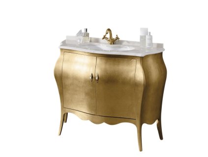 ISOTTA ORO 105-S skříňka s umyvadlem, š. 107cm, mramor Bianco Carrara, oro IO-105
