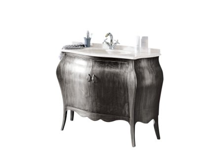 Sapho ISOTTA ARG 105-S skříňka s umyvadlem, š. 107cm, mramor Bianco Carrara, argento IA-105