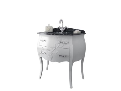 Sapho GELSO LAC 87-S skříňka s umyvadlem, š.87cm, mramor Nero Marquinia, bianco GL-87S
