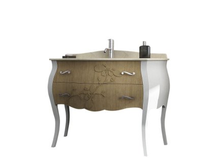 Sapho GELSO BIC 115-S skříňka s umyvadlem, š.115cm, mramor Silvia Oro, bicolor GB-115S