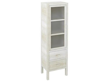 SAPHO BRAND skříňka 2 šuplíky, prosklená dvířka 40x140x30cm, levá, starobílá BA032