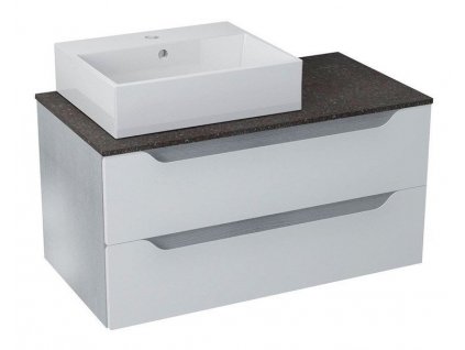 SAPHO WAVE umyvadlová skříňka pro Rockstone desku 90x45x48cm, levá, bílá/mali wenge WA090KL