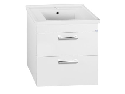 AQUALINE POLY umyvadlová skříňka 76x66,6x46,5cm, 2xzásuvka, bílá PL080