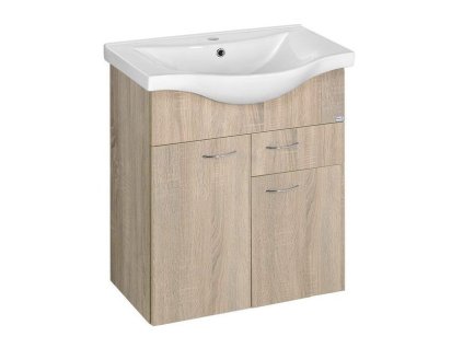 Aqualine KERAMIA FRESH umyvadlová skříňka 60x74x33,7cm,dub platin 50066