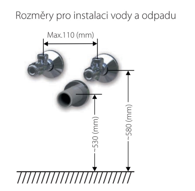 Intedoor Letty Desk skříňka s umyvadlem na desku LE DESK 120D 1Z, technický nákres
