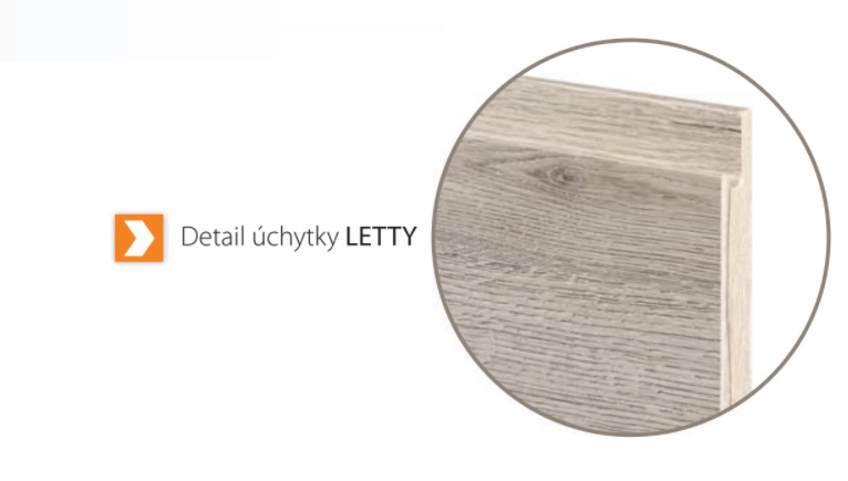 Intedoor Letty závěsná koupelnová skříňka horní - LE HZ 50 2D, detail úchytky