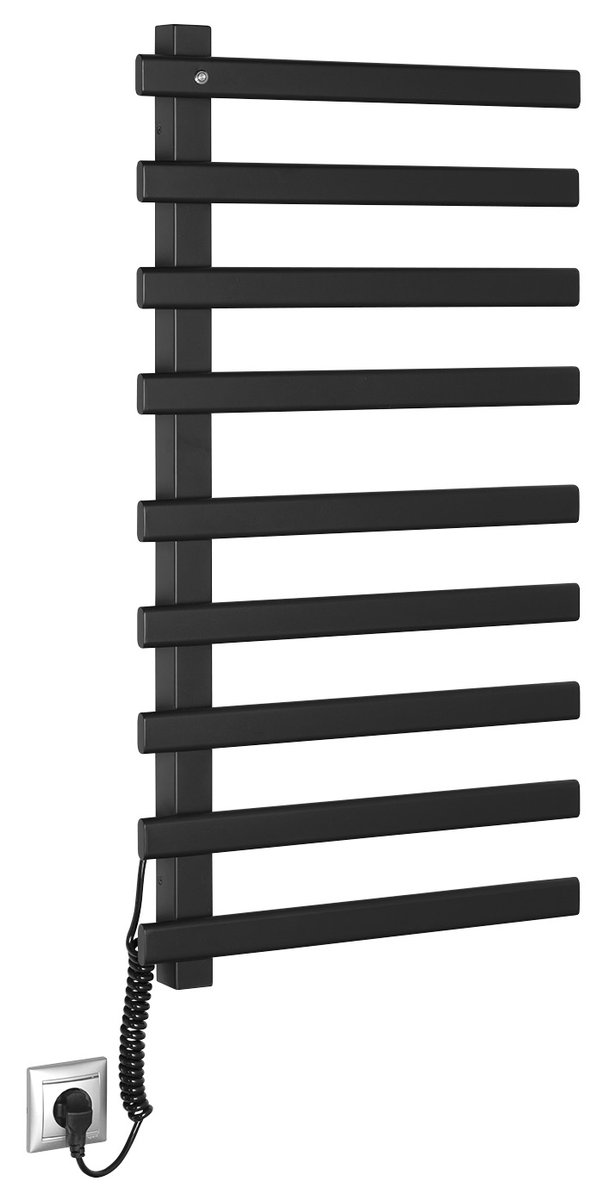Sapho ELCOR elektrický sušák ručníků 480x920x50 mm, 128 W, černá mat