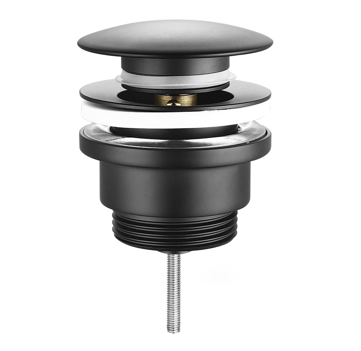 Sapho Umyvadlová výpust 5/4“, click-clack, velká zátka, 10-55mm, černá mat