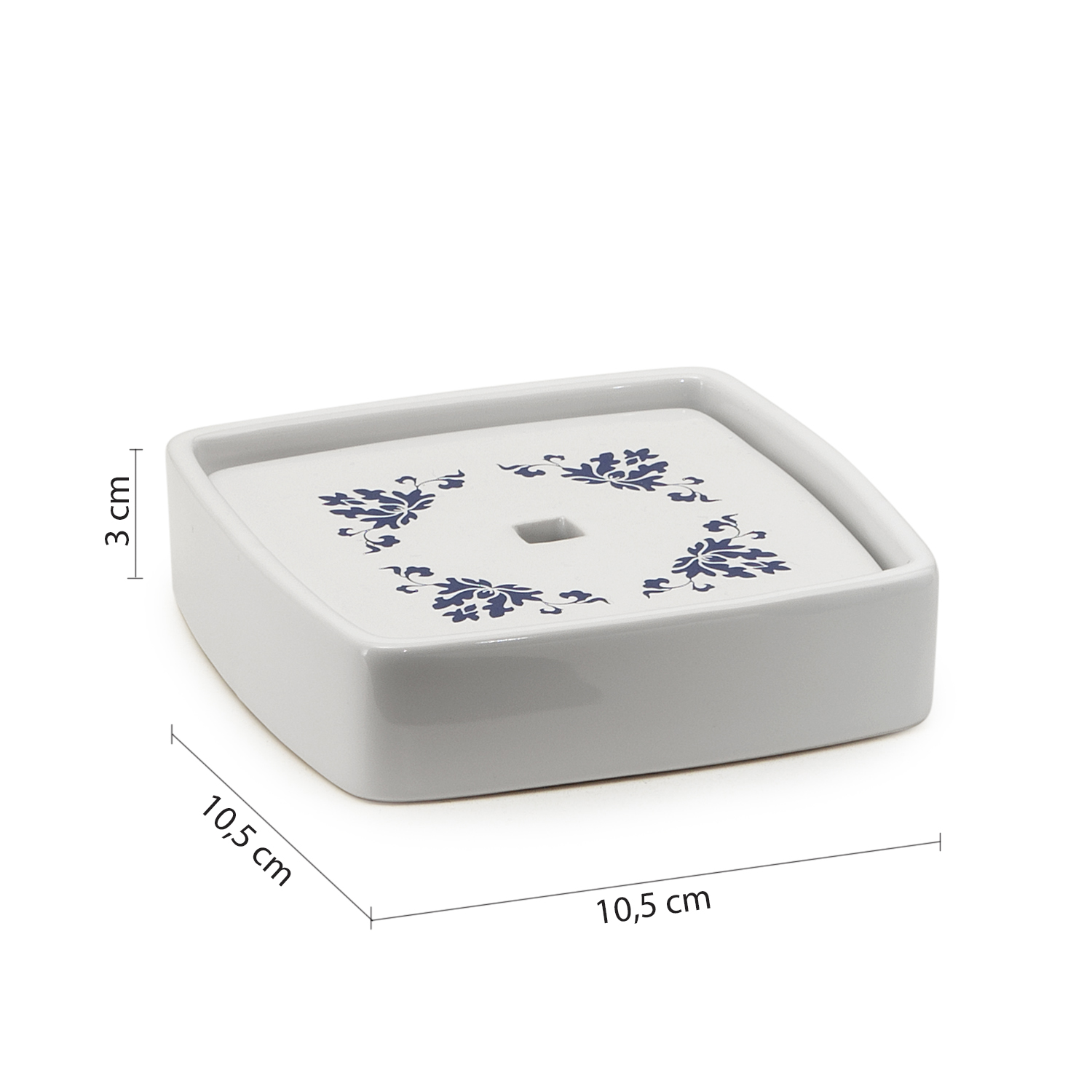 Sapho CIXI mýdlenka na postavení, porcelán, bílá/modrá, technický nákres