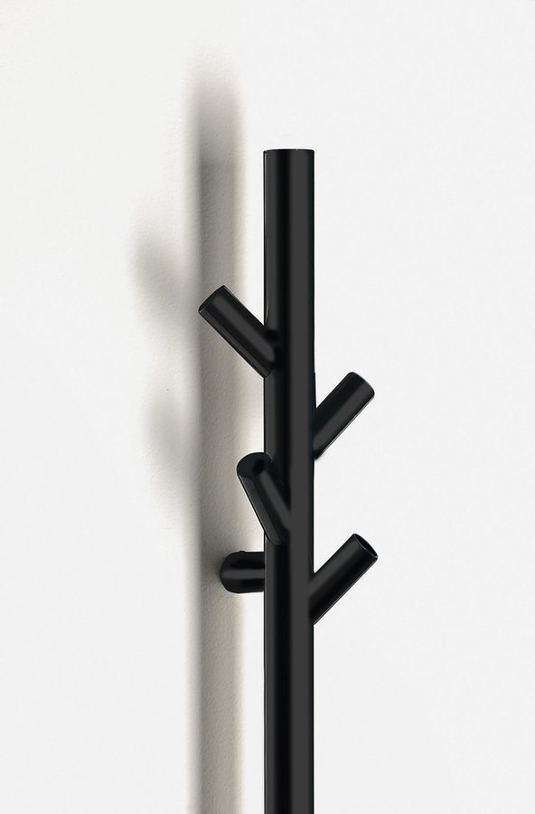 Sapho PASADOR elektrický sušák ručníků, kulatý, 150x1500 mm, 30 W, černá mat, detail háčků