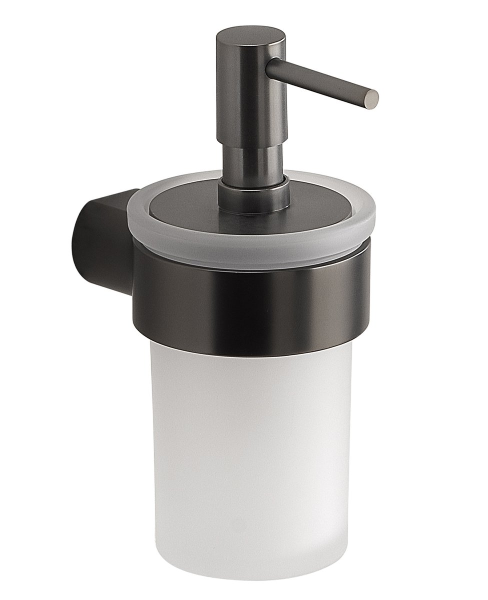 Sapho PIRENEI dávkovač mýdla 110 ml, mléčné sklo, gun metal